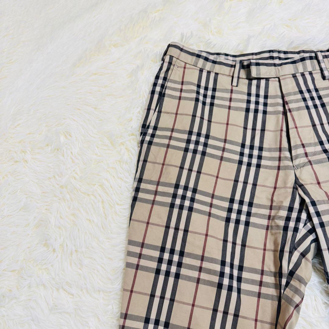 【美品】バーバリー ブラック レーベル ノバチェック柄 パンツ コットン100%