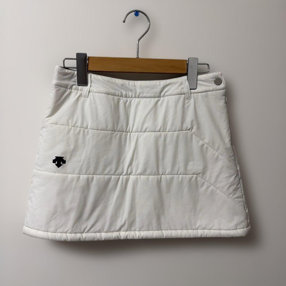 【美品】DESCENTE ホワイトキルティングスカート　M