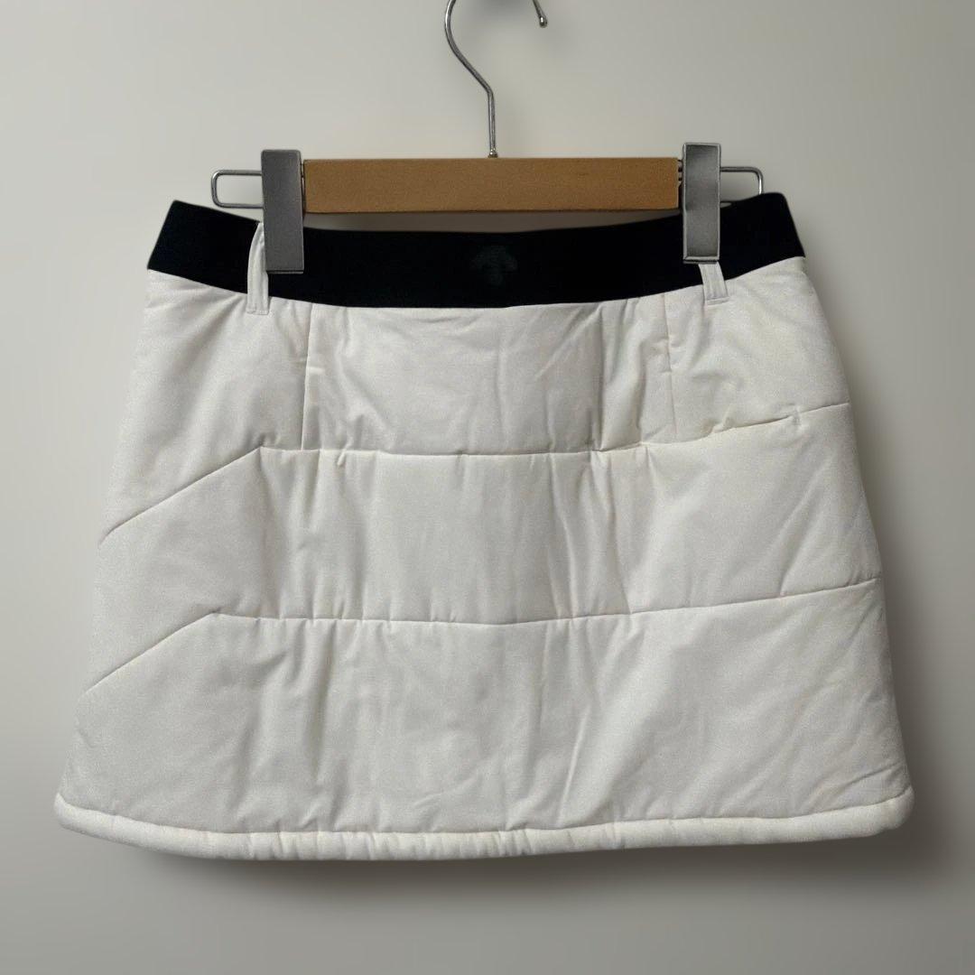 【美品】DESCENTE ホワイトキルティングスカート　M