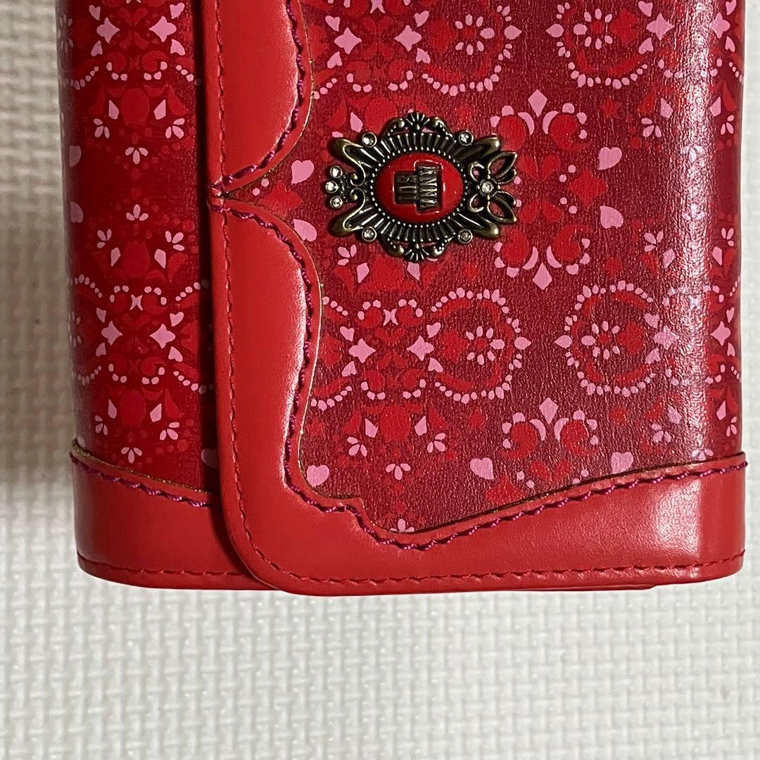 ・未使用　ANNA SUI アナスイ　レザー三つ折り財布　ルビー