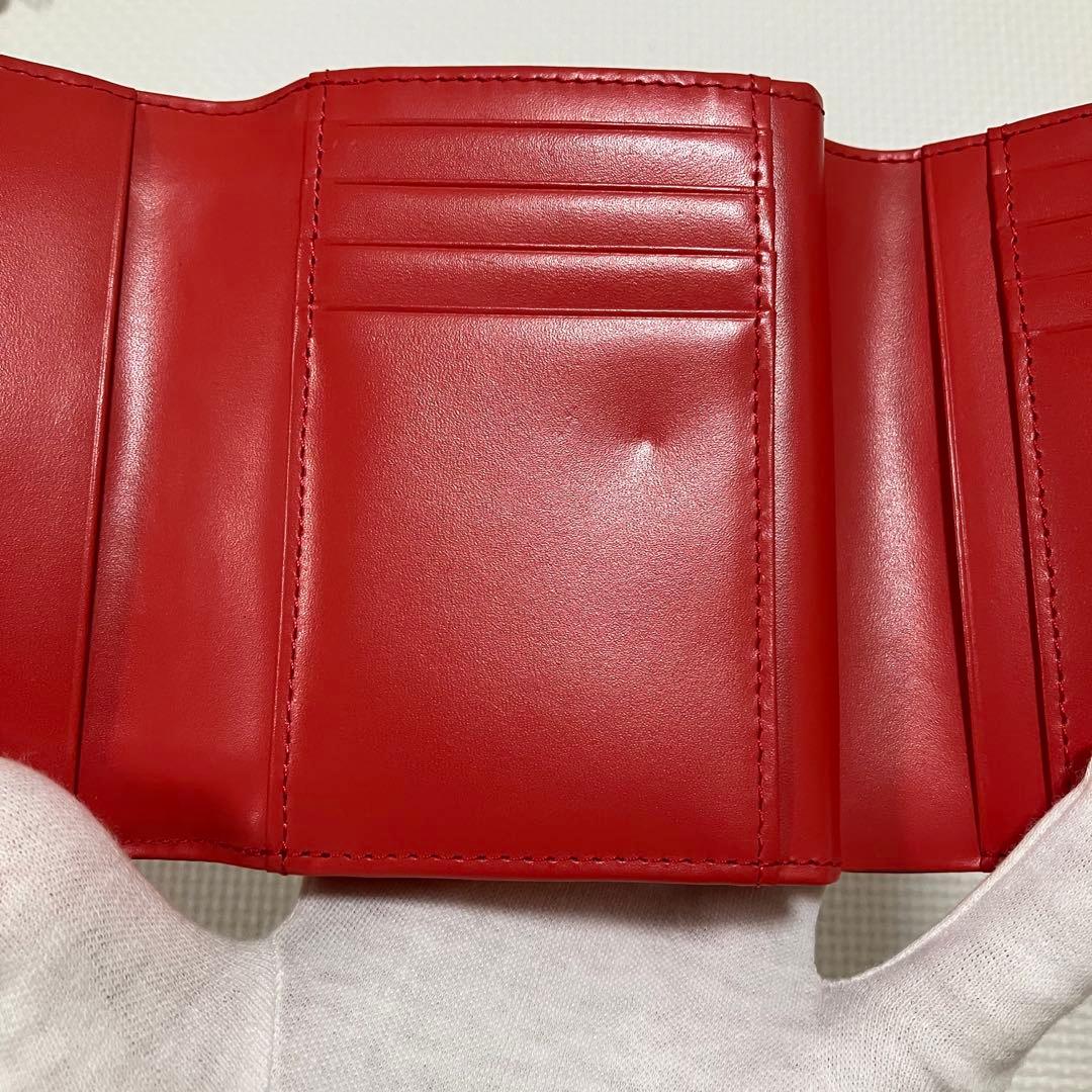 ・未使用　ANNA SUI アナスイ　レザー三つ折り財布　ルビー