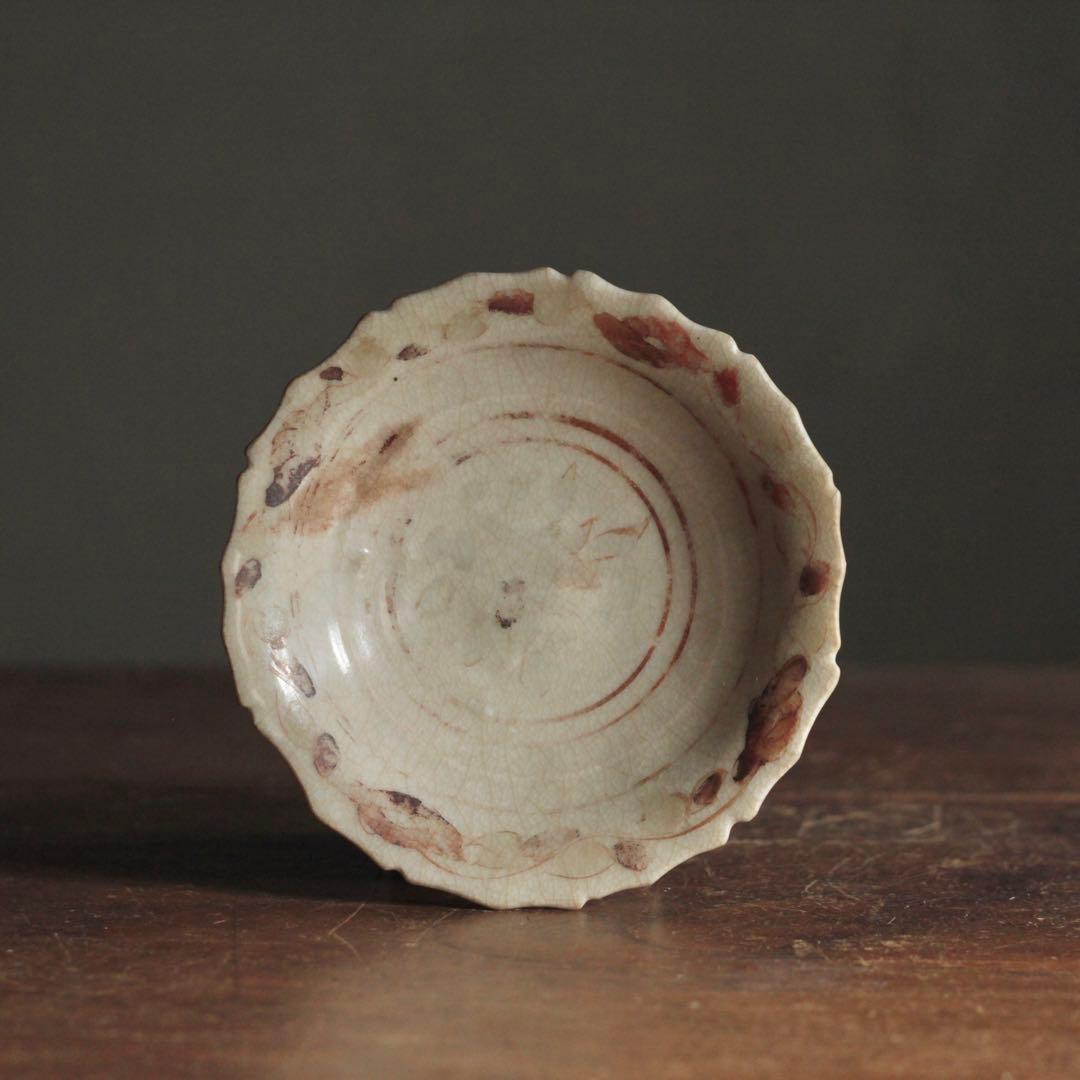 専用 鉄絵 輪花 平盃 小皿 スコタイ 16〜17世紀頃 古美術 古道具