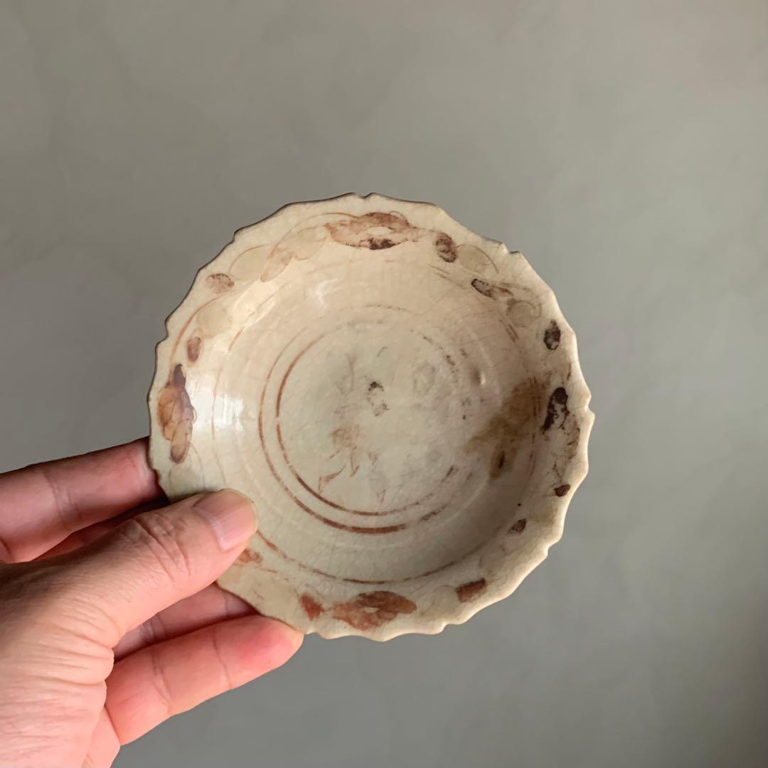 専用 鉄絵 輪花 平盃 小皿 スコタイ 16〜17世紀頃 古美術 古道具