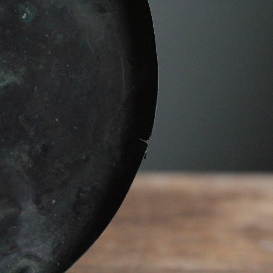 緑青が出た 古い 銅 トレイ 独酌盆 古道具 アンティーク 古美術