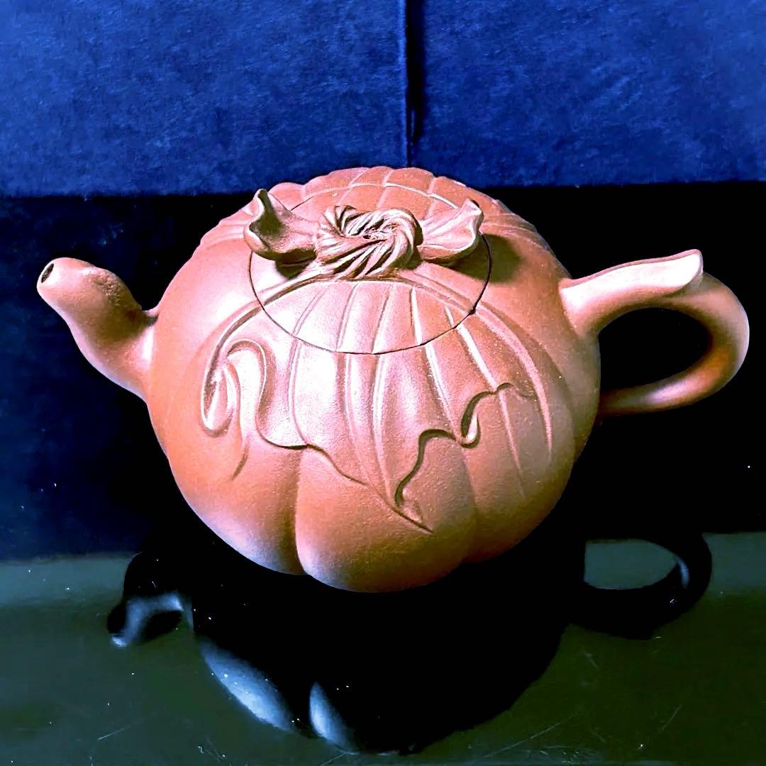 [珍]急須　紫砂壺 南瓜モチーフ　在銘　工芸品　実用と鑑賞用　置物　日常用　新品