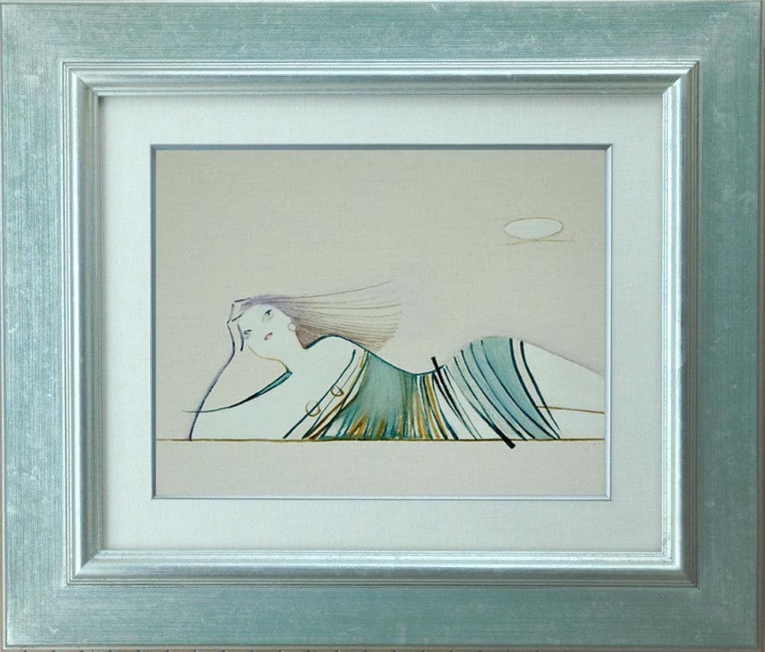 油絵 菅家令子 絵 絵画 インテリア 額付(黒) F3-041114 人物 女性