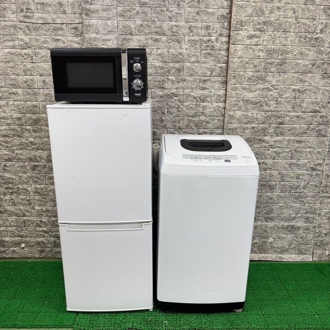 593 冷蔵庫　洗濯機　電子レンジ　セット　小型　一人暮らし　ホワイトカラー