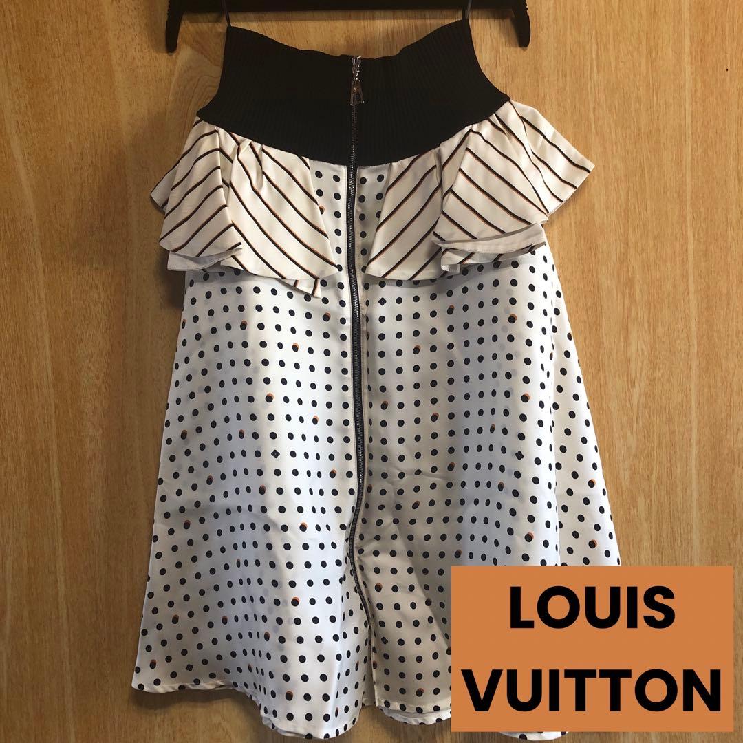 ルイヴィトンLOUIS VUITTON シルク スカート リブニット ミディアム