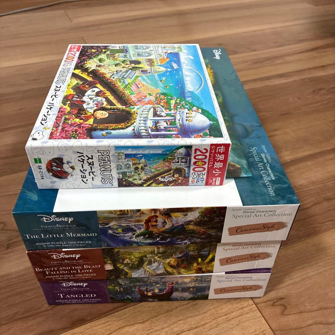 ジグソーパズル4点セット ディズニー　スヌーピー