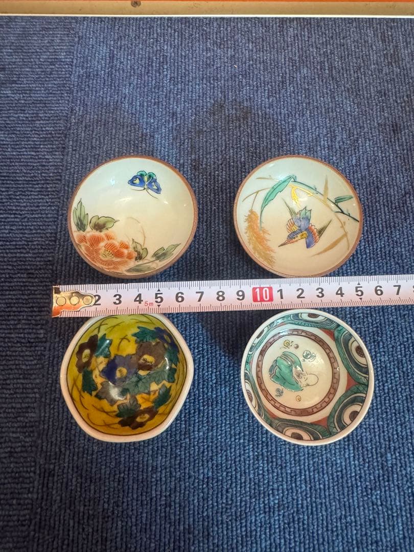 1898 九谷焼　猪口　4客　時代物