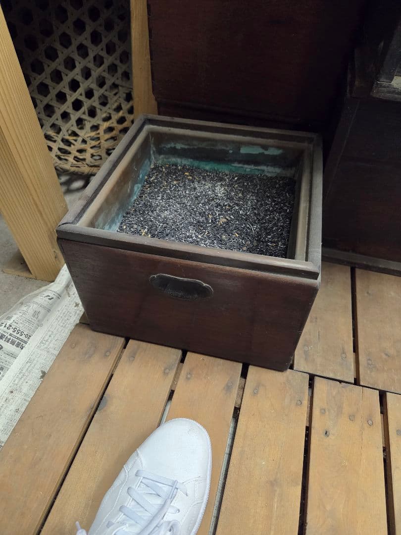 昔の木製火鉢 ダークブラウン 約30cm9/24まで