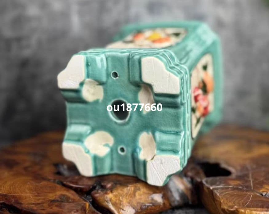 四方柱形陶器鉢 盆栽鉢 青磁鉢 山野草鉢 多肉植物 植木鉢 小品大品盆栽鉢 置物