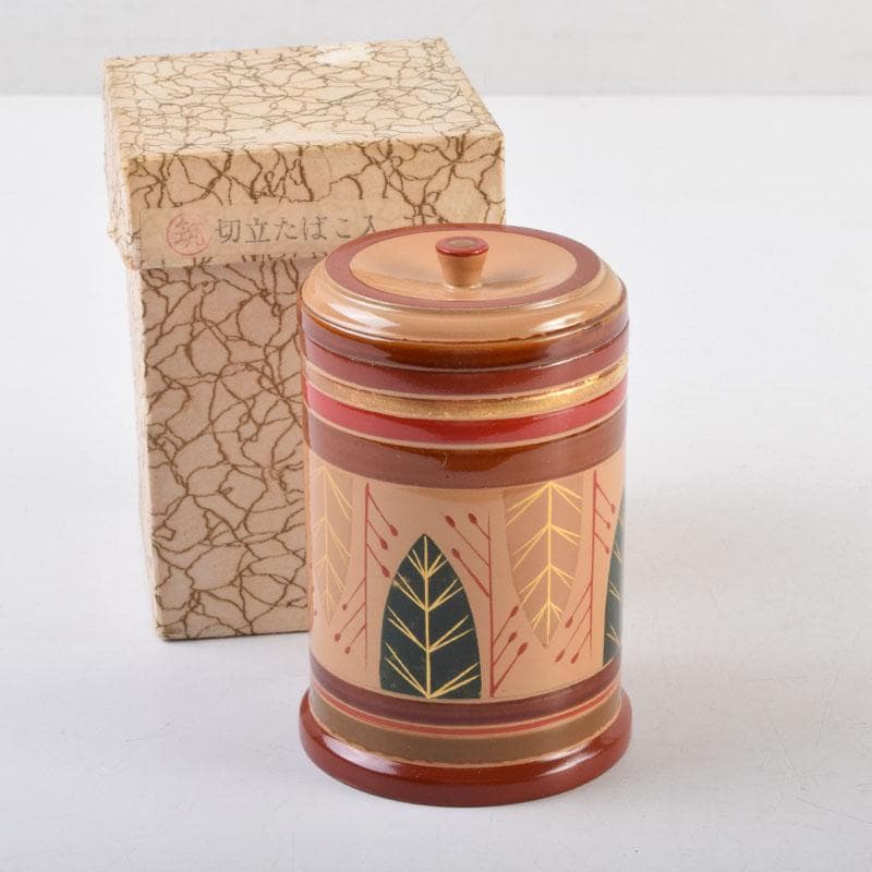 茶道具　独楽塗　草文　切立煙草入　莨壷　C　9008