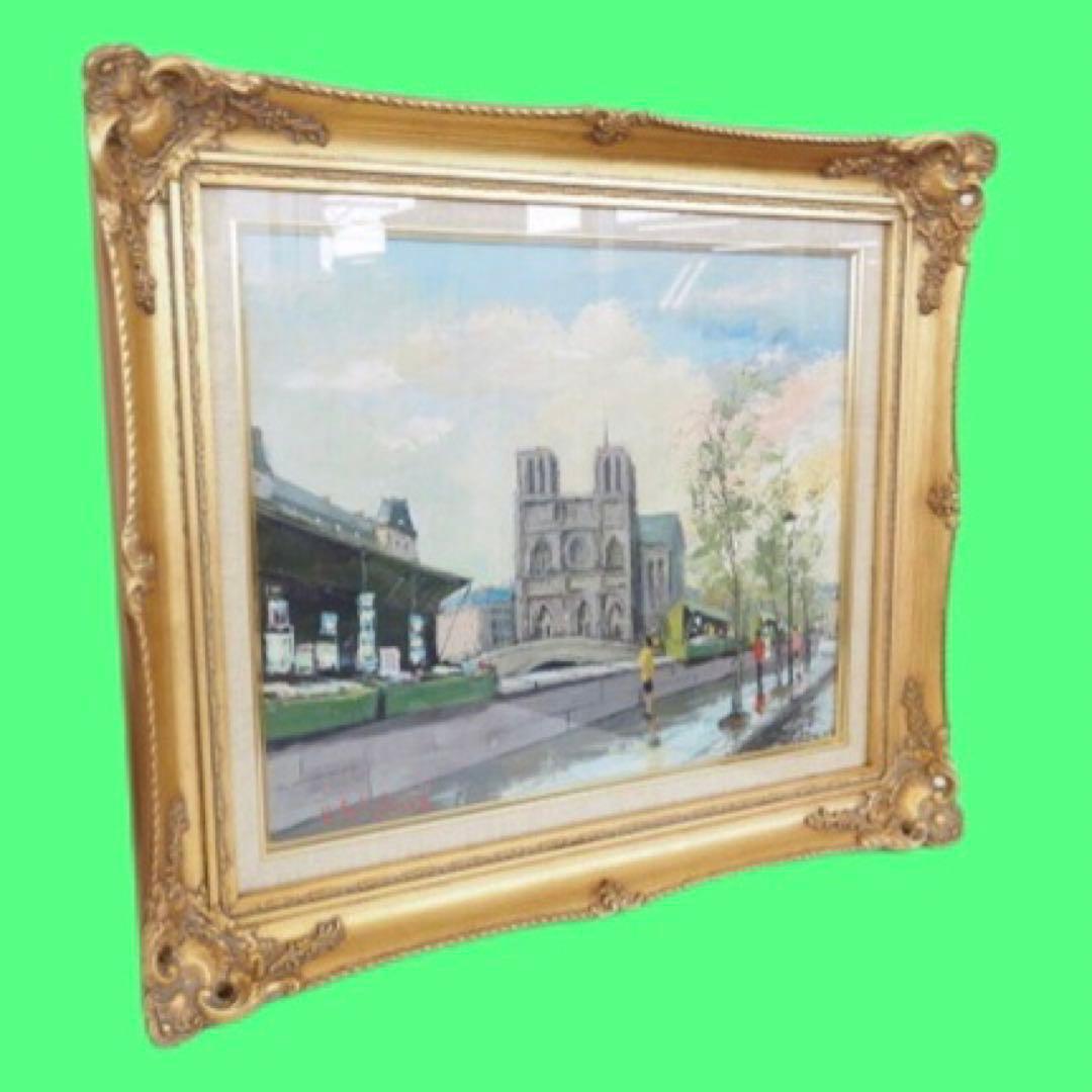 R.G.エイブラード「パリ」油彩 F8号 真作保証 額装54×61.5cm