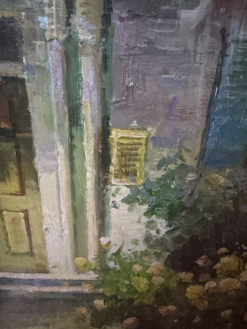 Donald’s 作　風景画 ドアと庭の油彩画