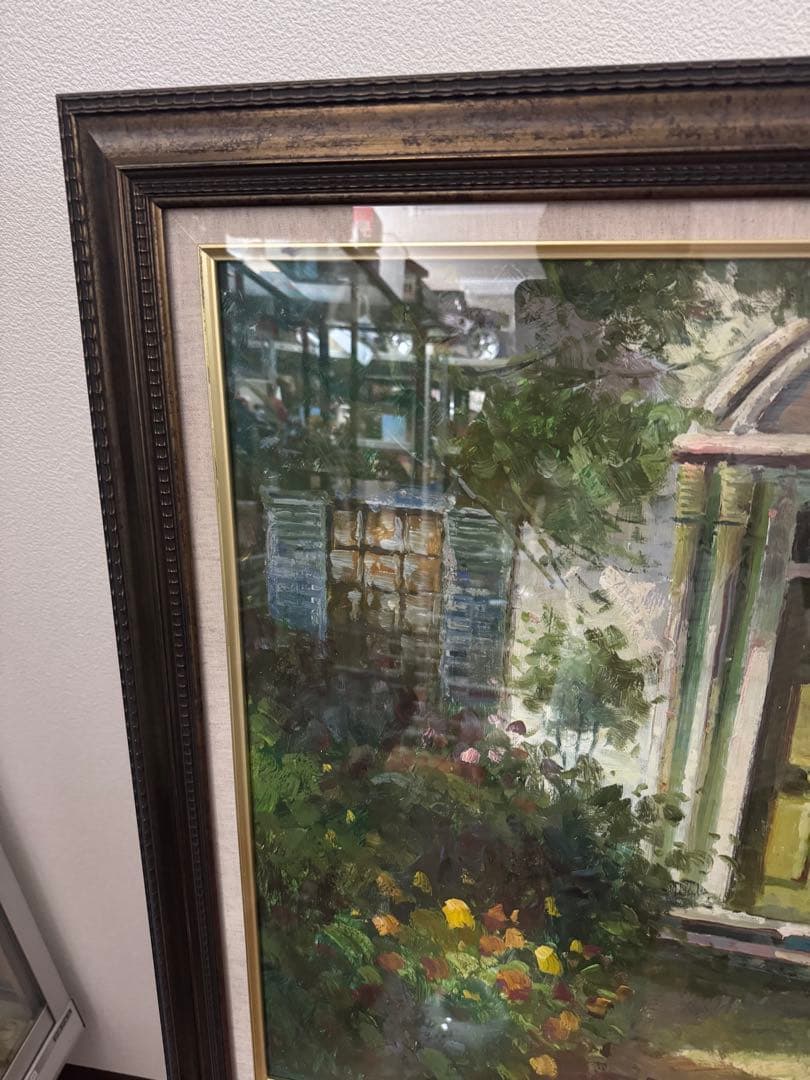 Donald’s 作　風景画 ドアと庭の油彩画