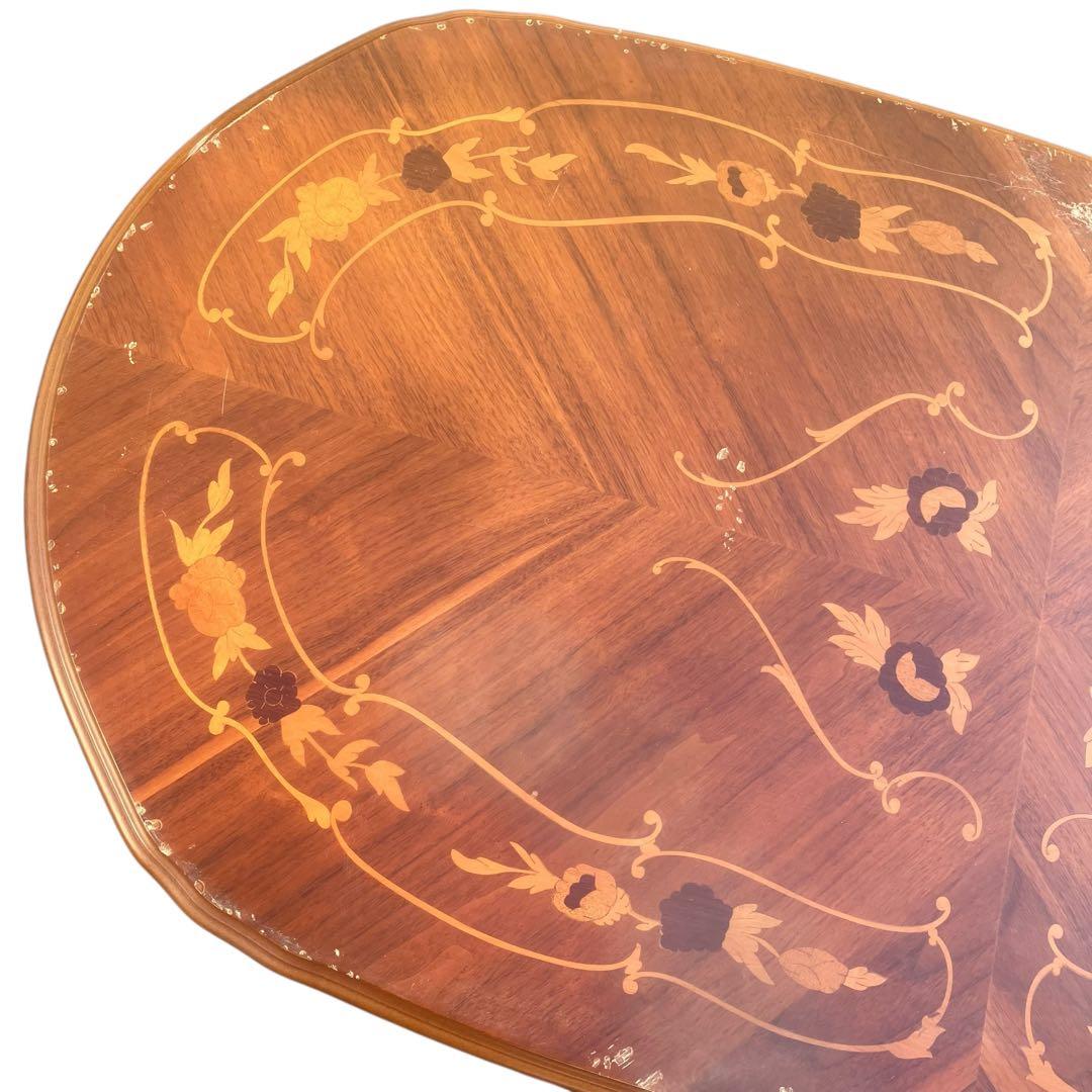 イタリア製　象がんシリーズ リビングテーブル 幅100cm アンティーク　猫脚