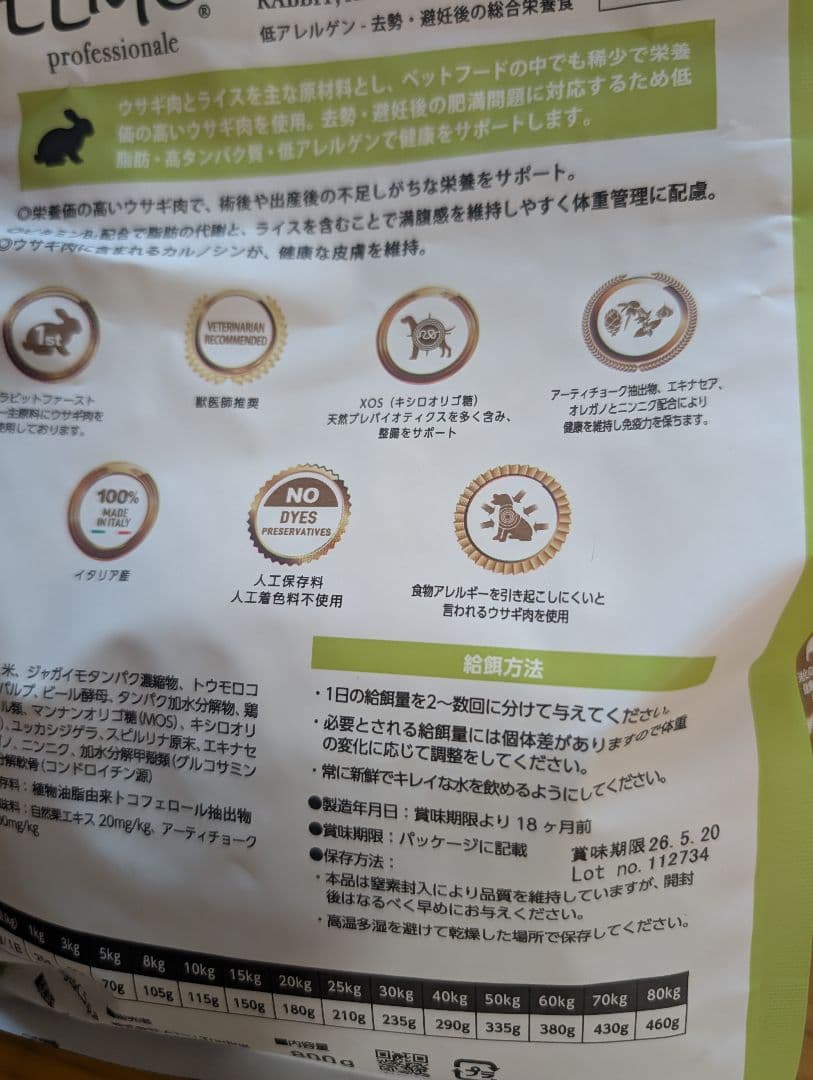 ELMO ウサギ肉　10.6kg ドッグフード エルモ　去勢避妊ダイエット