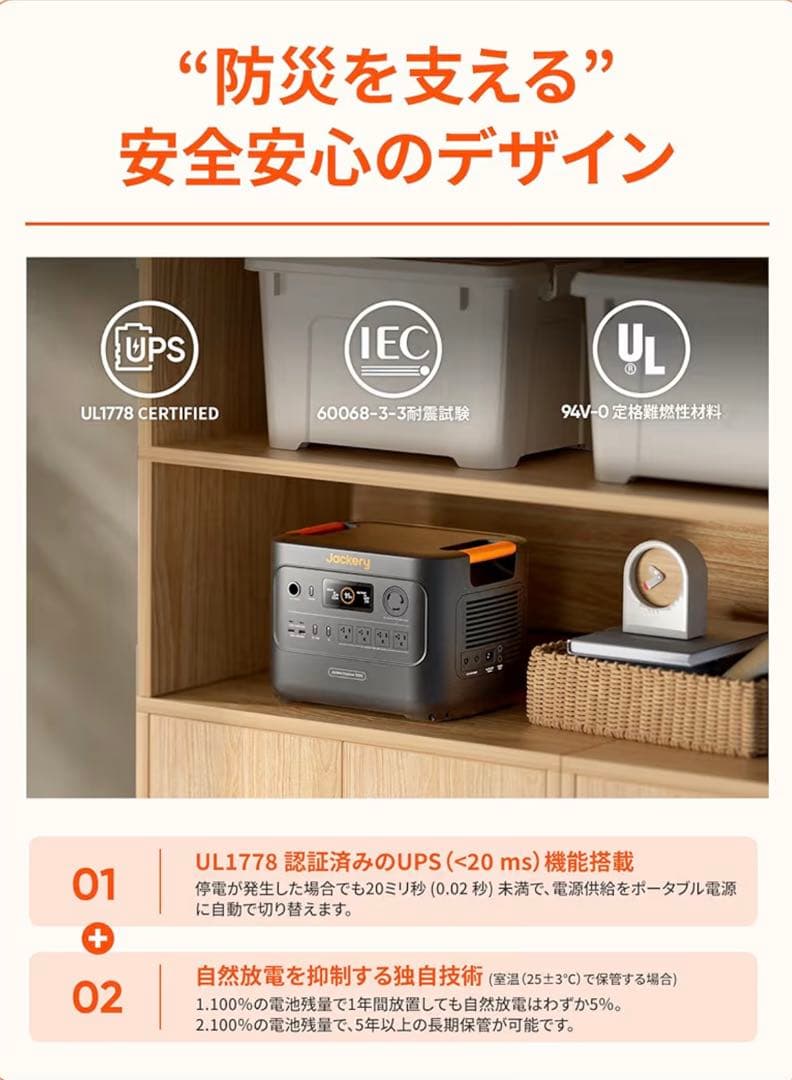 ふわすけ　Jackery 3000new 電源ポータブル【大容量】
