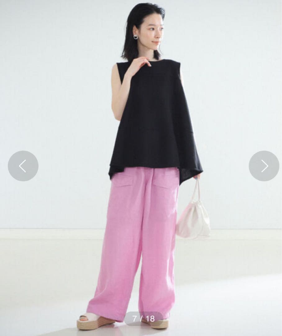 【未使用】ティッカ リネン カーゴパンツ ミリタリーパンツ ピンク 洗える