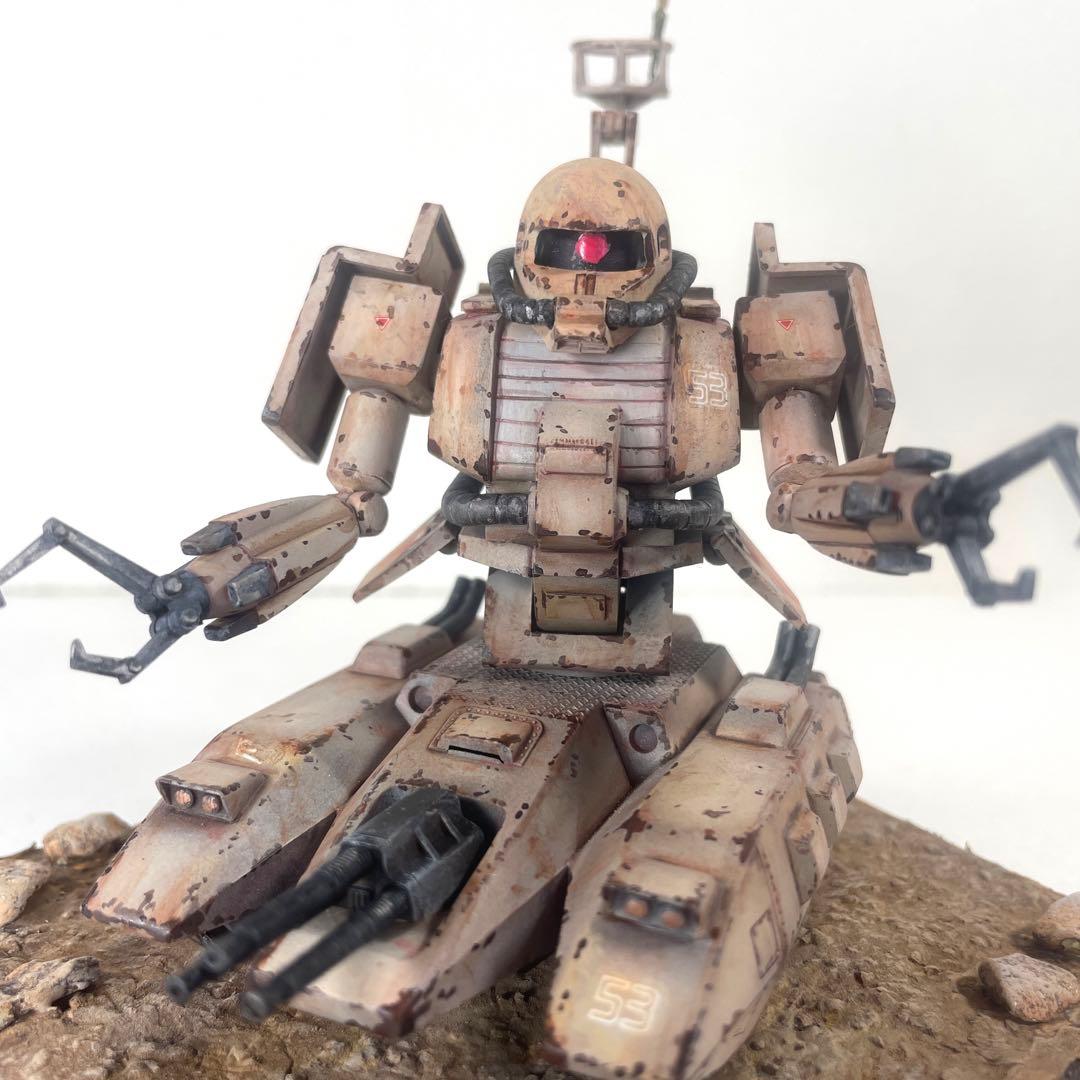 MSV ザクタンク 塗装完成品　ジオラマ台座付き