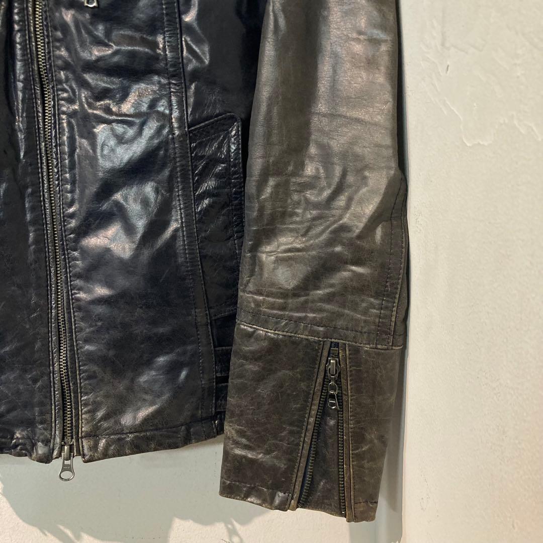 y2k グランジ　TORNADO MART ライダース　レザー　サイズL D7