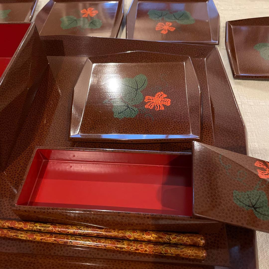 未使用　津軽塗り　菓子器セット　昭和初期