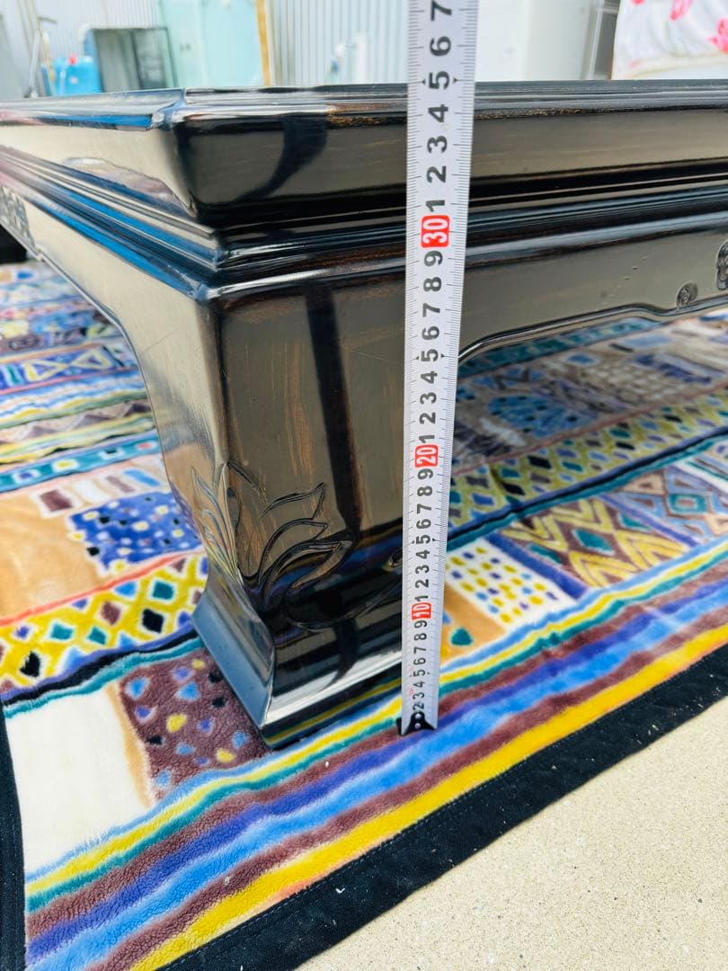 福岡発　大型 家具 民藝 座卓 インテリア アンティーク 和家具 家庭用 黒檀