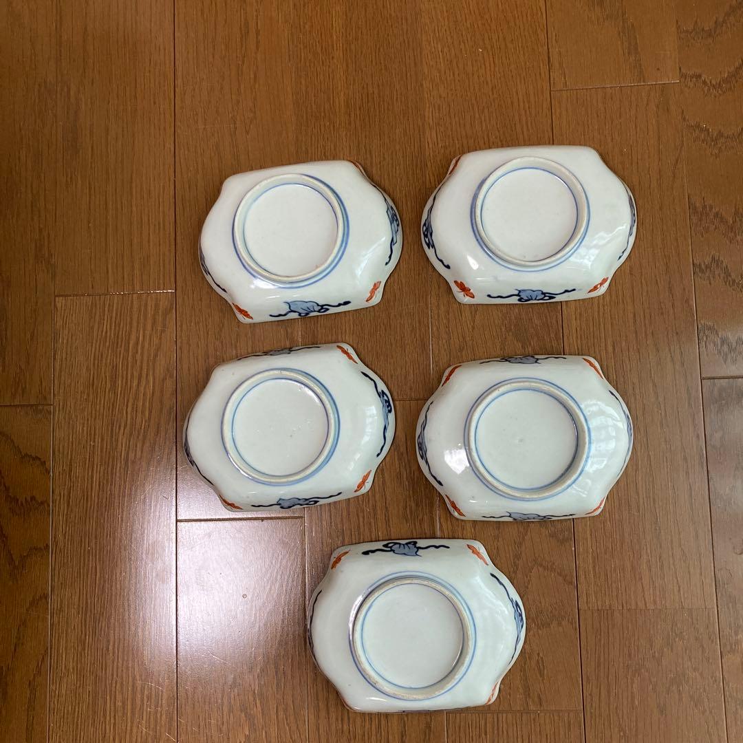 古伊万里 変形 刺身金彩 錦手 菱形 向付