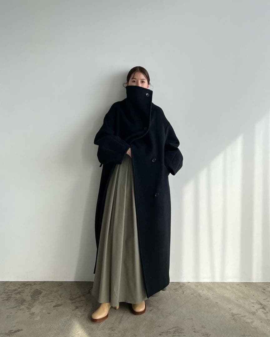 ジャケット・アウター CLANE UP NECK OVER DOUBLE COAT