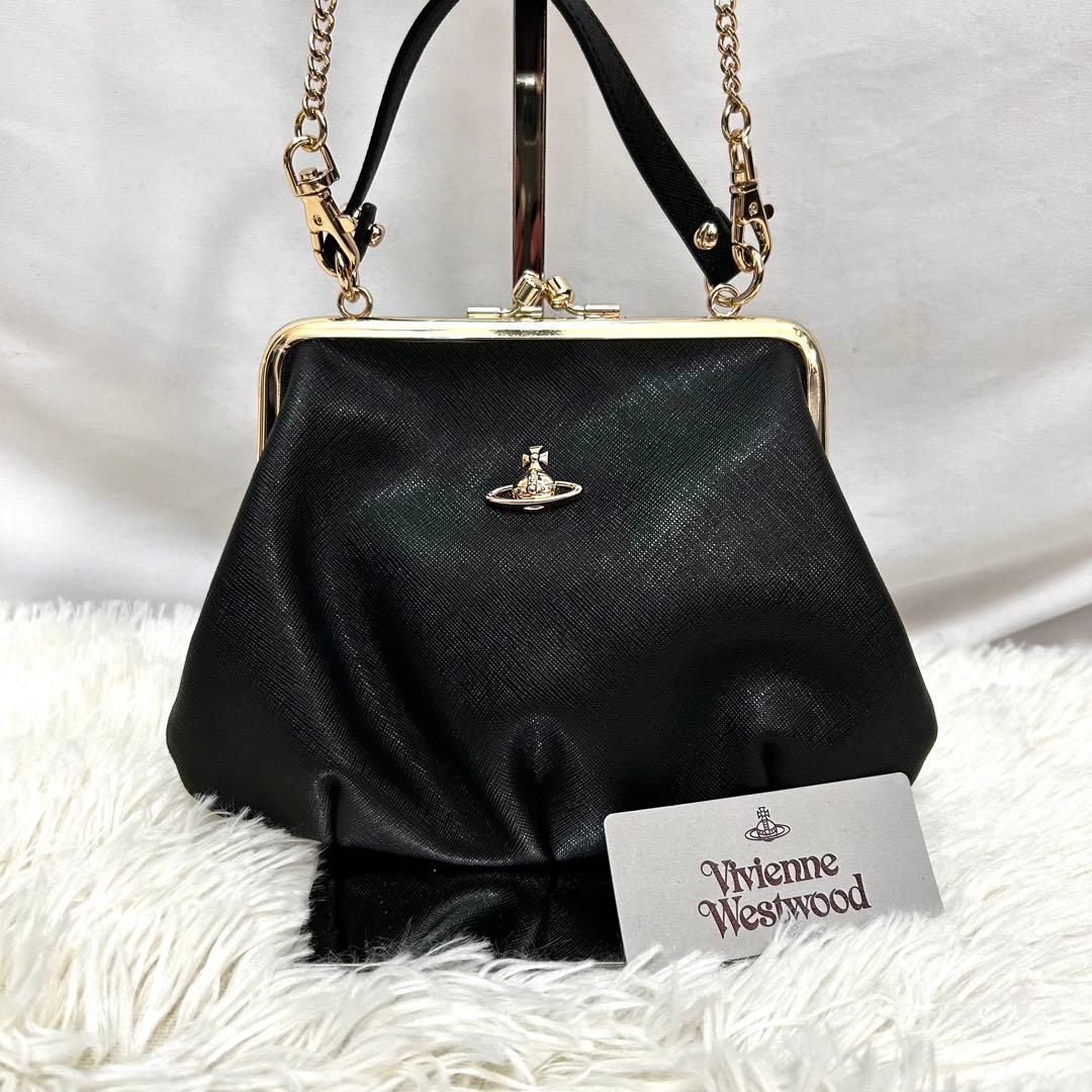 未使用品　vivienne west wood レザー　がま口　ショルダーバッグ