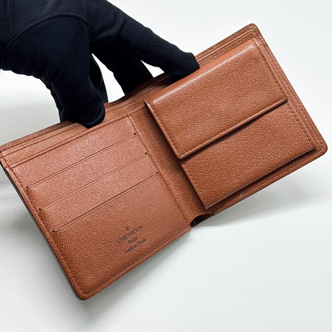 ルイヴィトン モノグラム ポルトフォイユ マルコ 二つ折り財布 ブラウン 財布