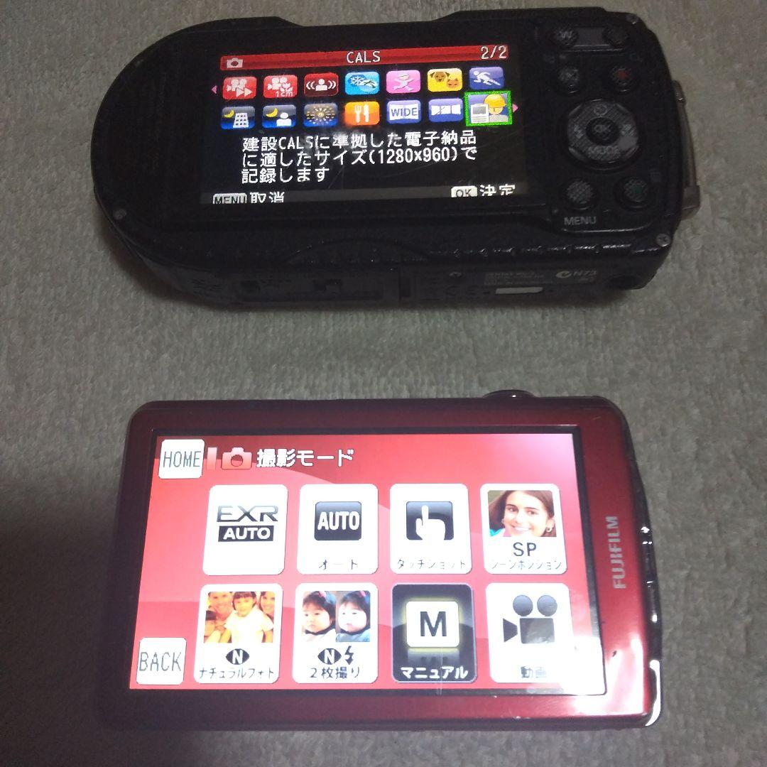 ⭕️ばら売り可♥️動作品２台★富士フイルムz700exr赤★ペンタックスwg3黒