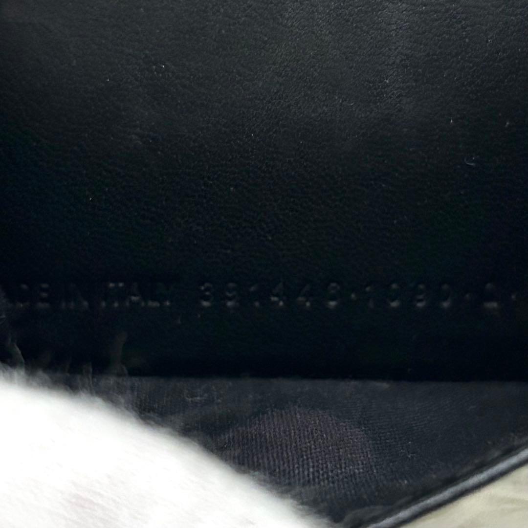【美品】BALENCIAGA 三つ折り財布 ミニウォレット ブラック×ホワイト