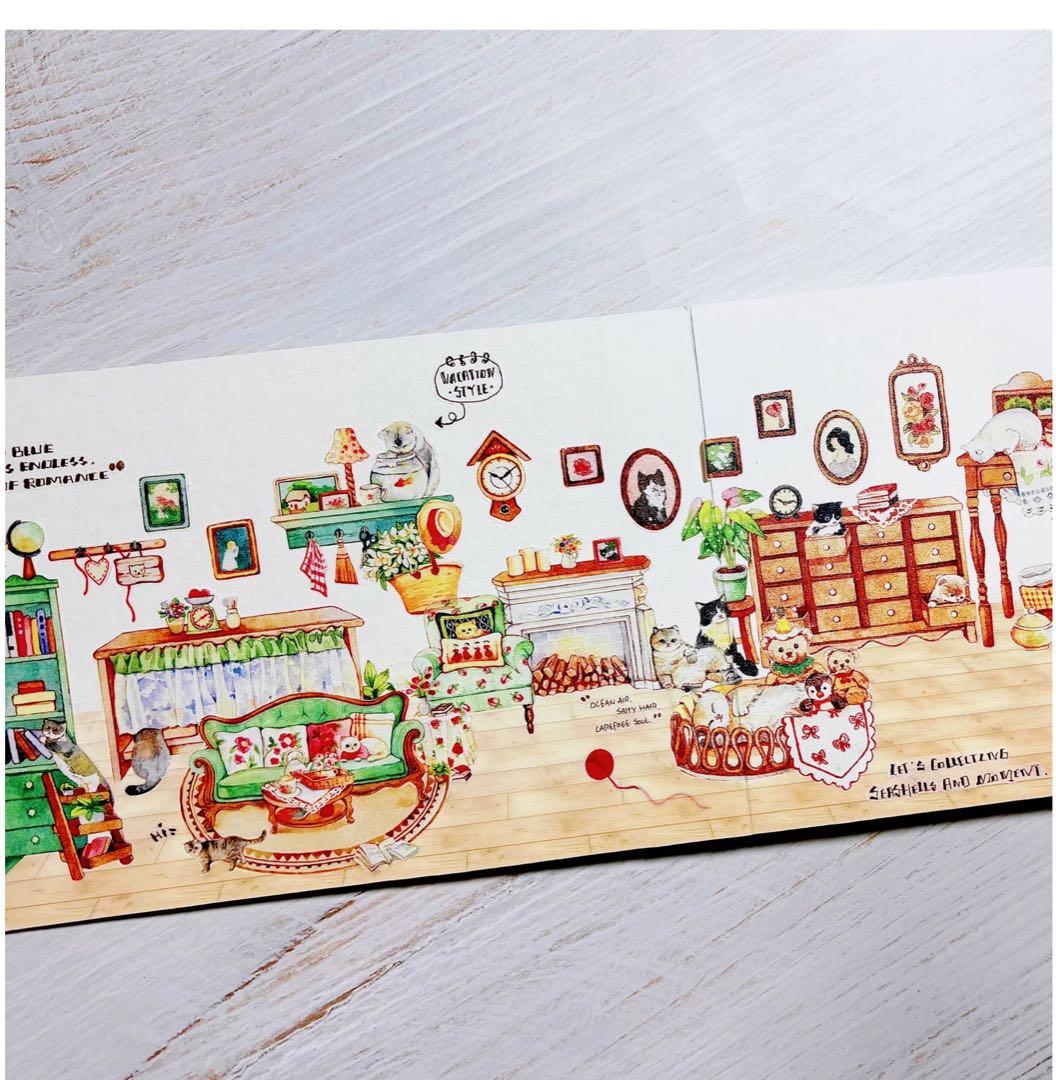 海外マスキングテープ巻売り ねこと部屋 装飾マスキングテープ