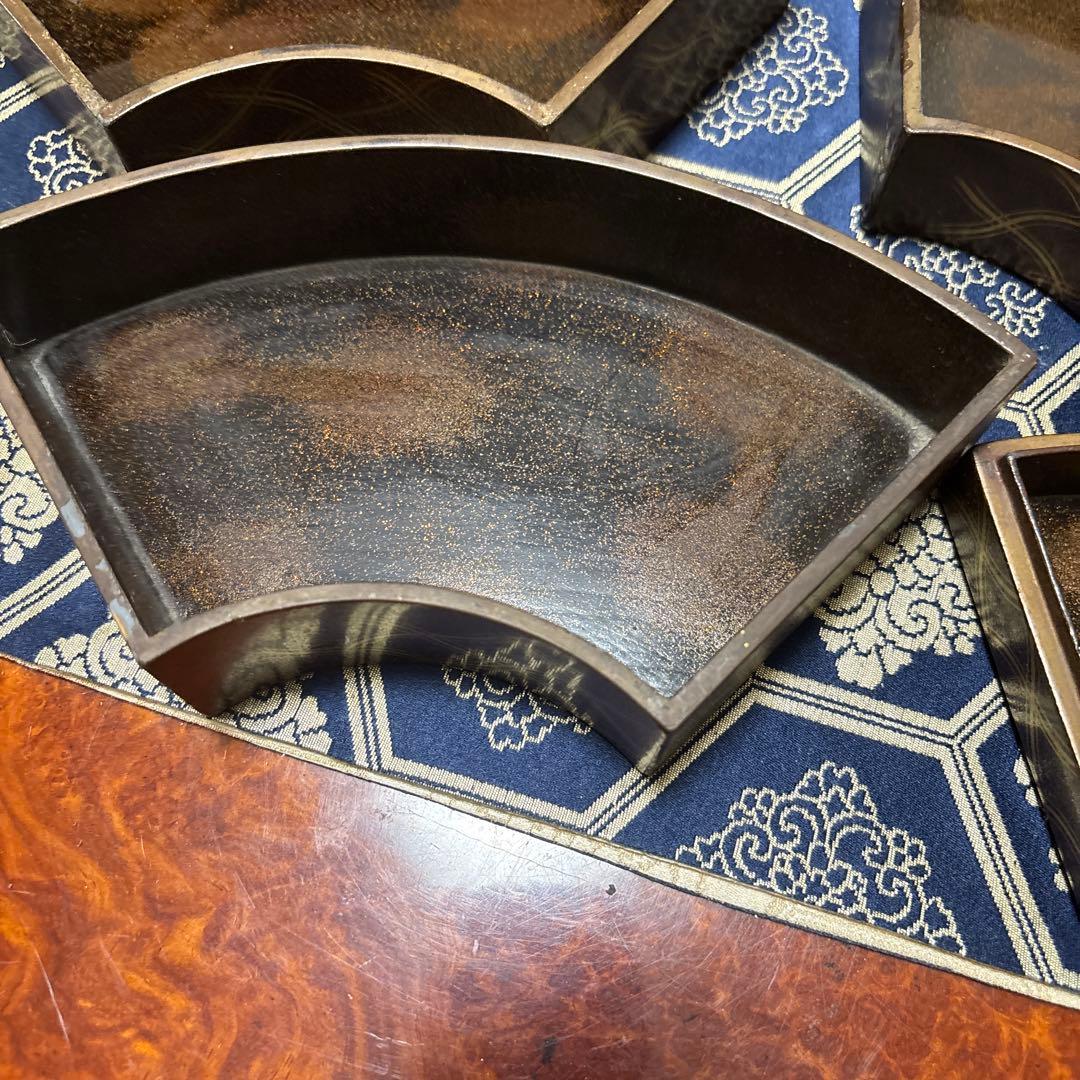 金箔の鳥の絵柄 漆器 重箱