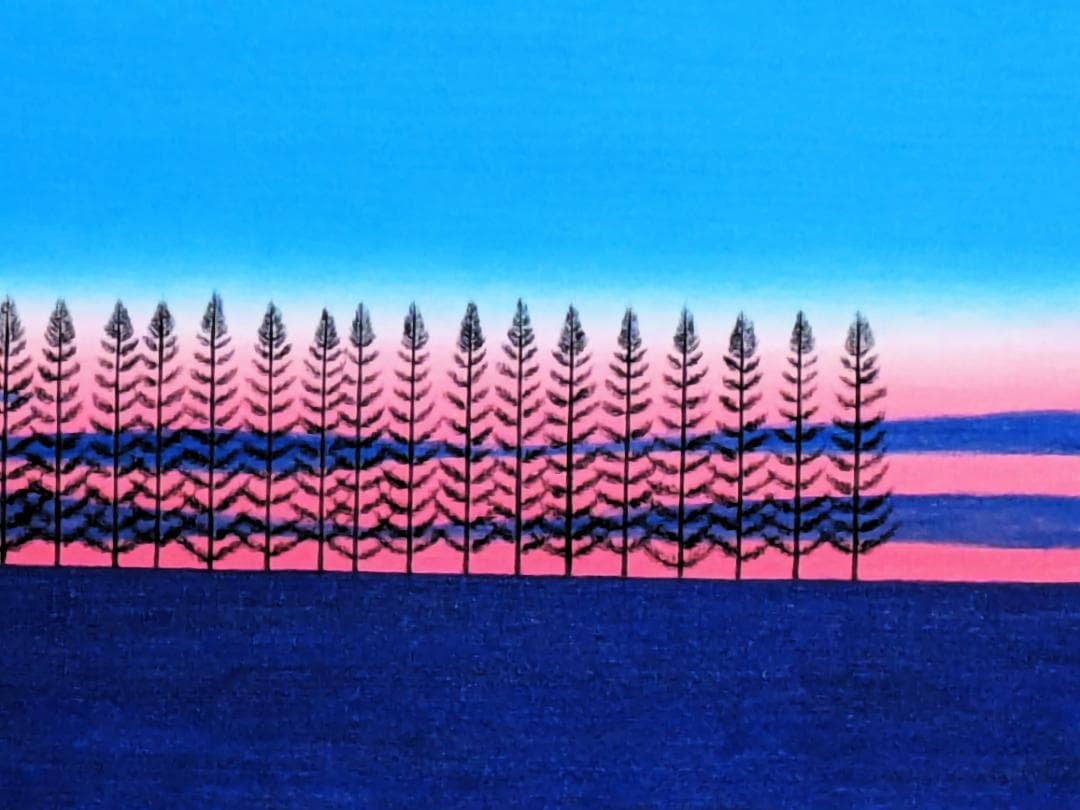 ★美瑛・夕暮れのマイルドセブンの丘・肉筆油彩画・F6キャンバス