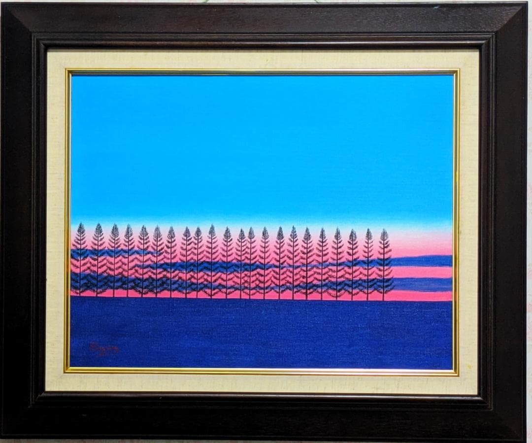 ★美瑛・夕暮れのマイルドセブンの丘・肉筆油彩画・F6キャンバス