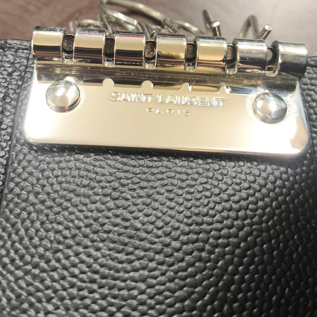 箱付き美品 サンローラン パリ キーケース キーホルダー ブラック