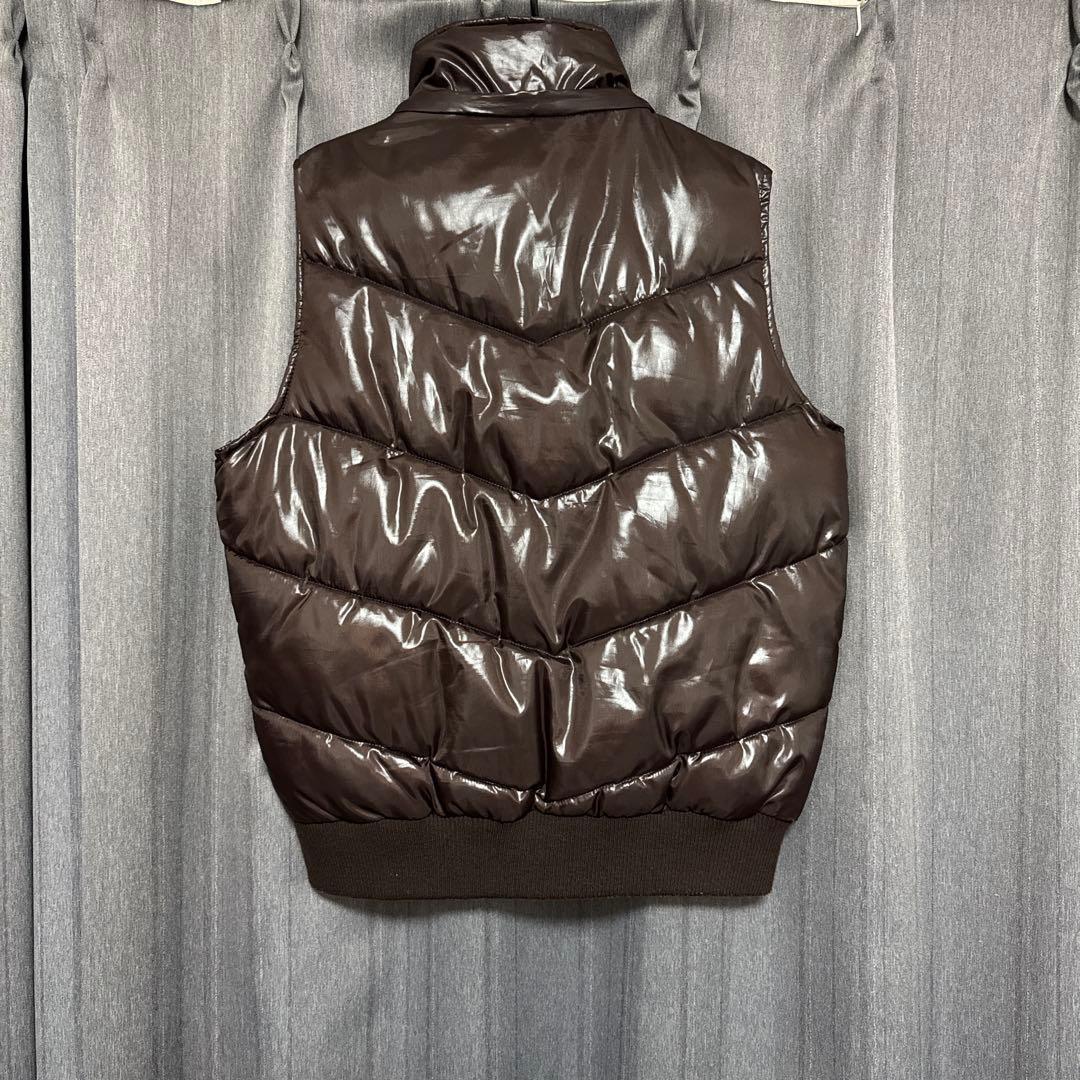 00s archive y2k ダウンベスト ファー 短丈 光沢 ギャル男