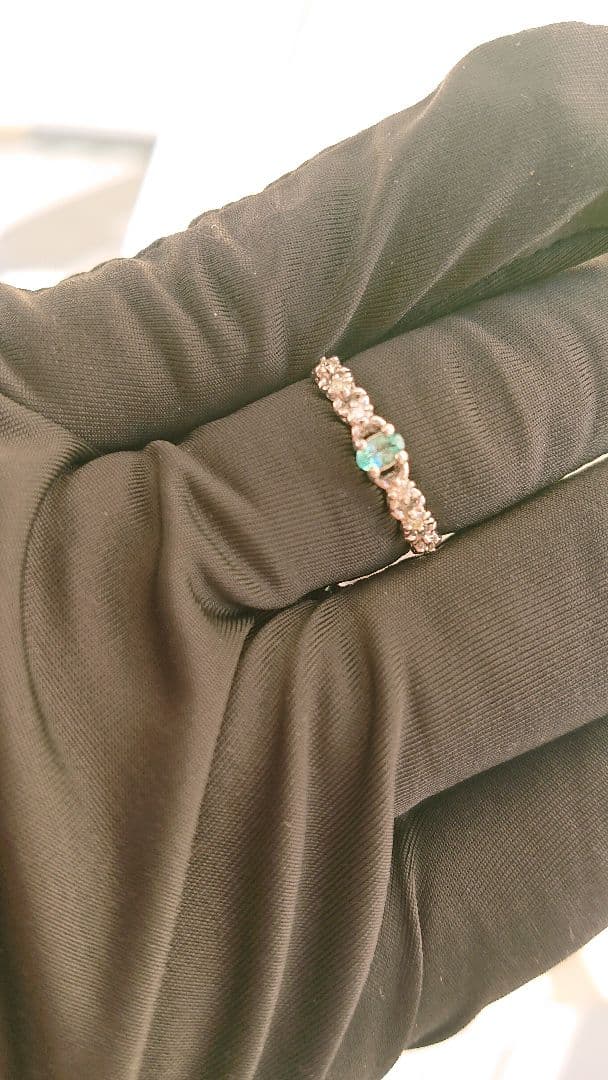 ば*✨様 希少石　pt999パライバトルマリン0.1ctダイヤリング