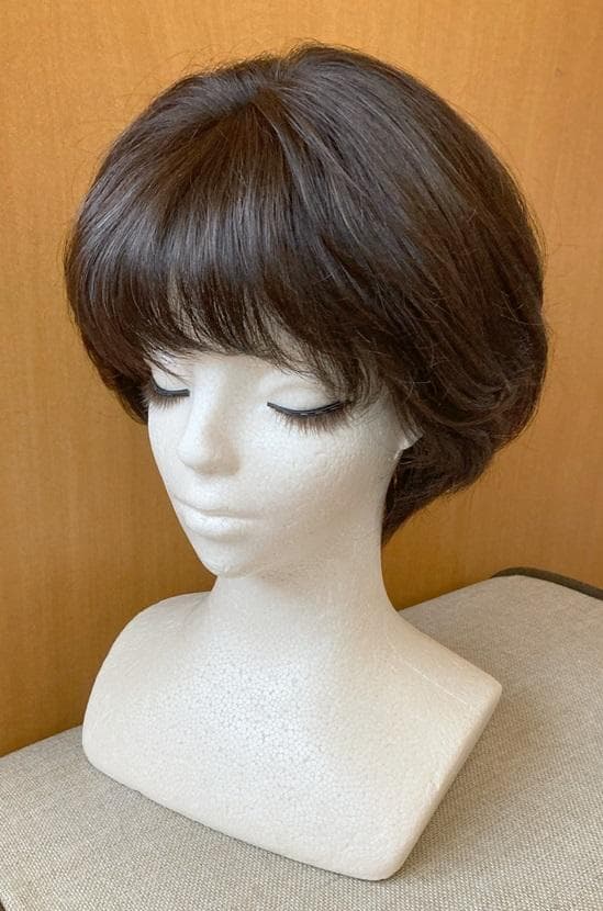 リネアストリア「人毛100％　天使のニュアンスショート」S　ダークブラウン