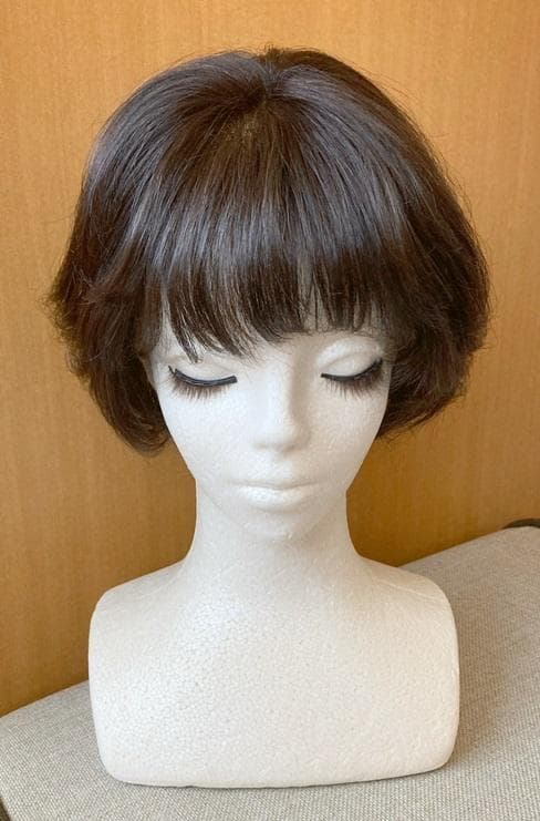 リネアストリア「人毛100％　天使のニュアンスショート」S　ダークブラウン