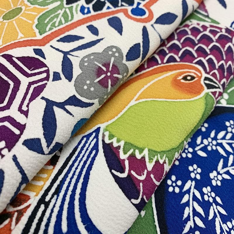 510z22☆紅型 中振袖 小柄な方にも 古典柄 青☆美品 成人式結婚式十三参り