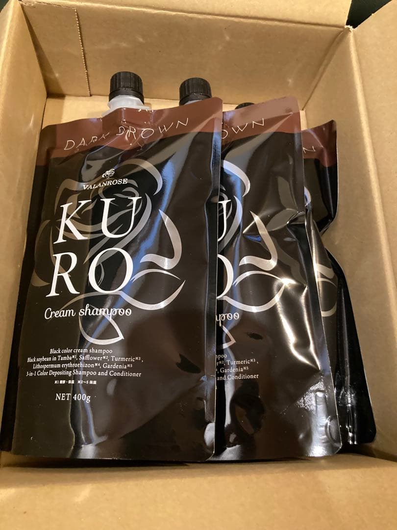 【3本】KURO ダークブラウン クリームシャンプー 400g