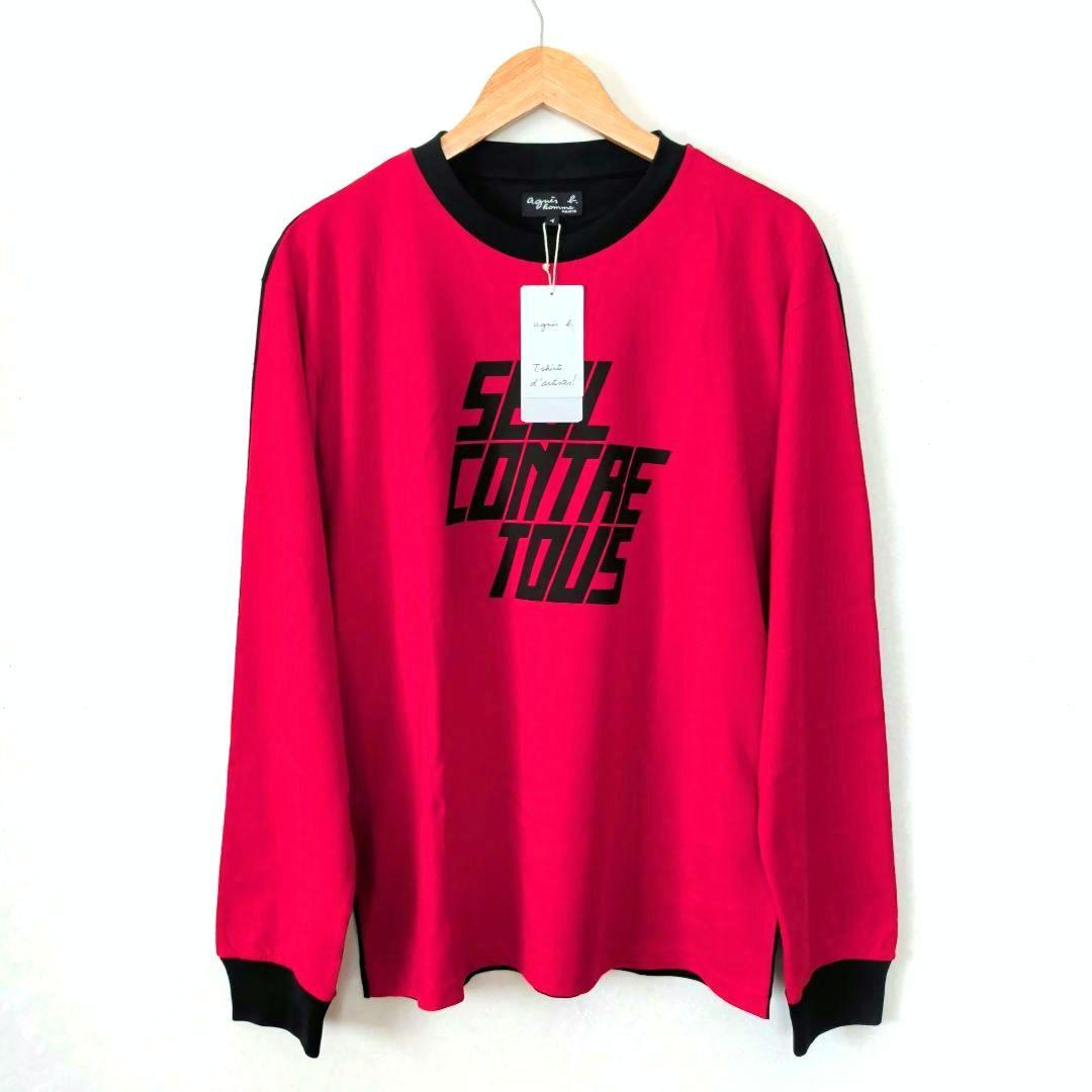 新品未使用 アニエスベー ロンT 長袖Tシヤツ カットソー クルーネック レッド