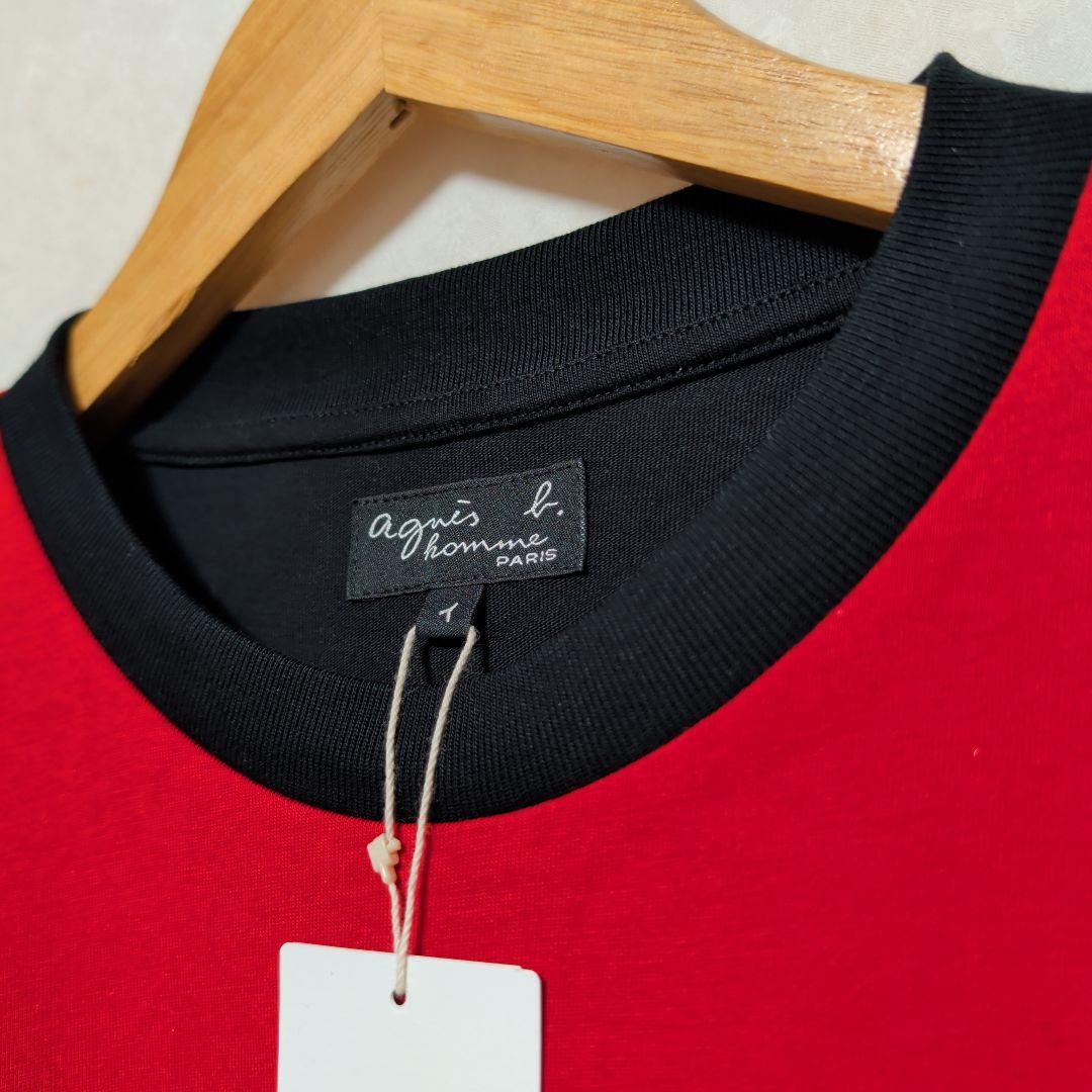 新品未使用 アニエスベー ロンT 長袖Tシヤツ カットソー クルーネック レッド