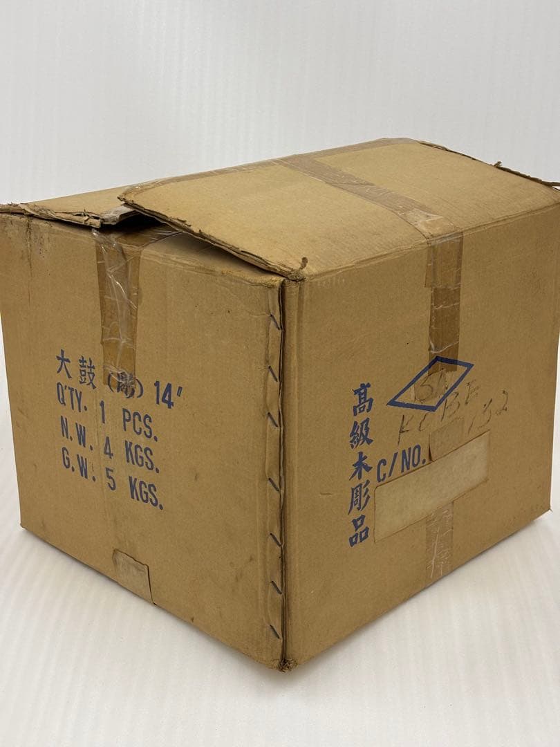 和太鼓　太鼓　アンティーク　14in 木彫り　龍彫り　長期保管品