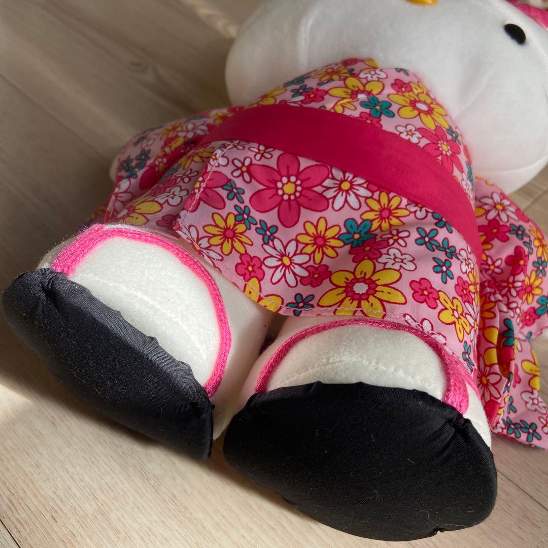 サンリオ　キティぬいぐるみ　平成レトロ　浴衣ハイビスカス　花柄 大きい　希少レア