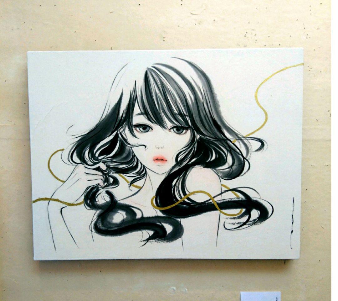 ポストカードプリント　 ━ 結ふ  ━ 木製パネル 和紙  絵画 日本画